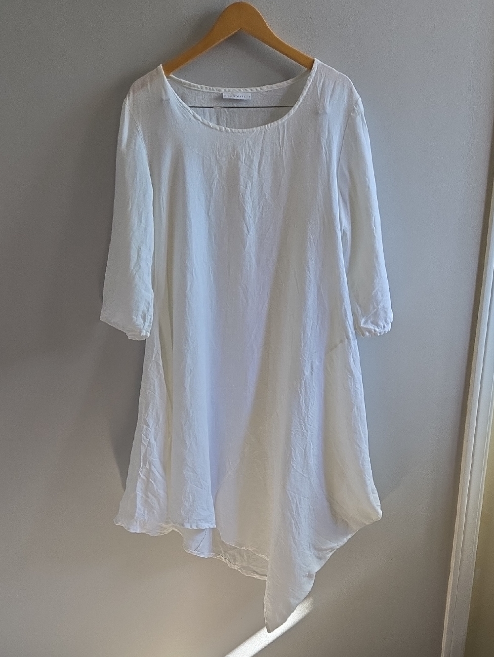 Bryn Walker White Asymmetrical Linen Dress XL